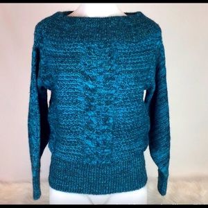 Anthropologie Sleeping on Snow Turquoise Sweater